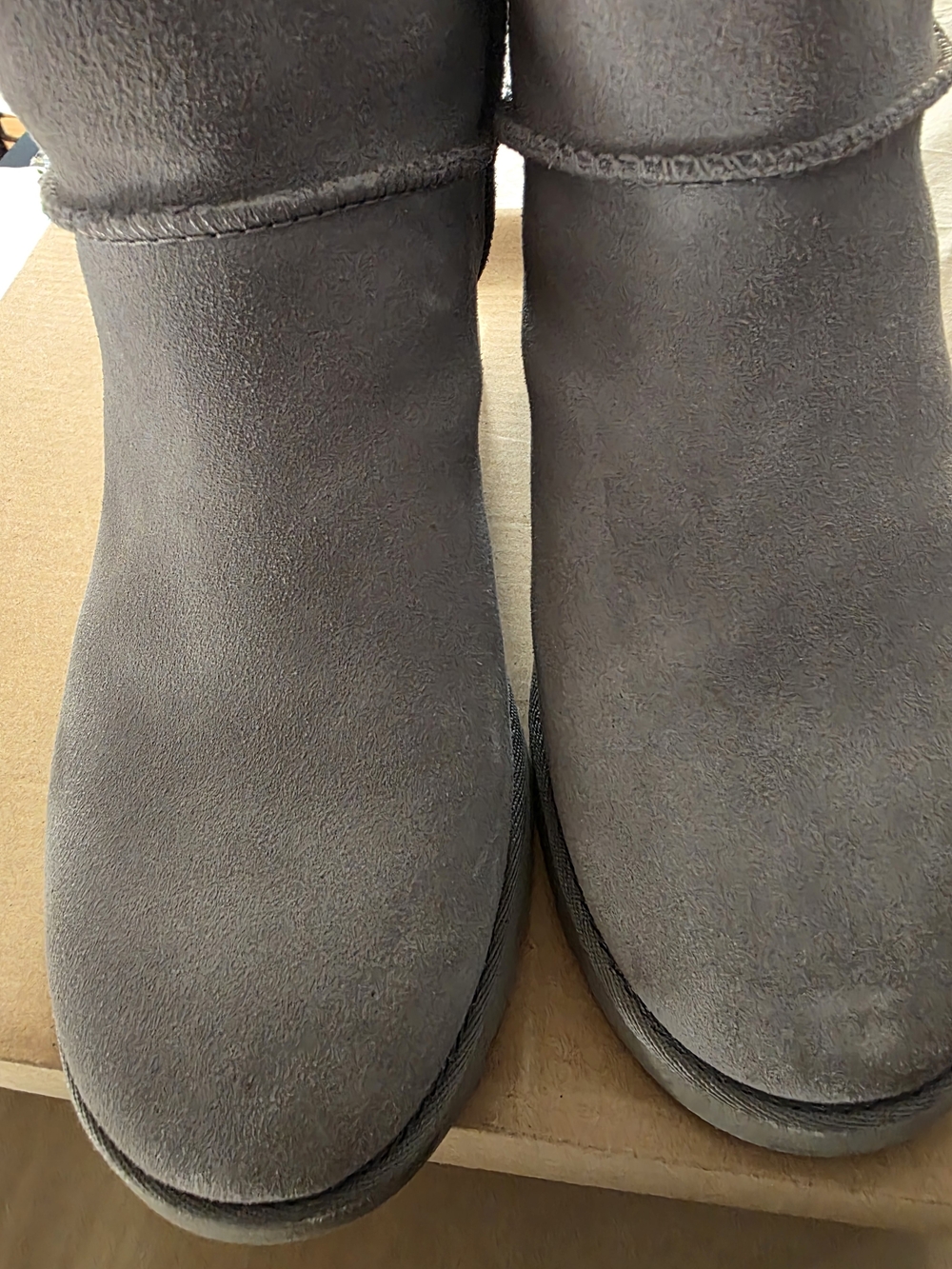 UGG Women's Short Suede Ankle Boots in Charcoal Gray